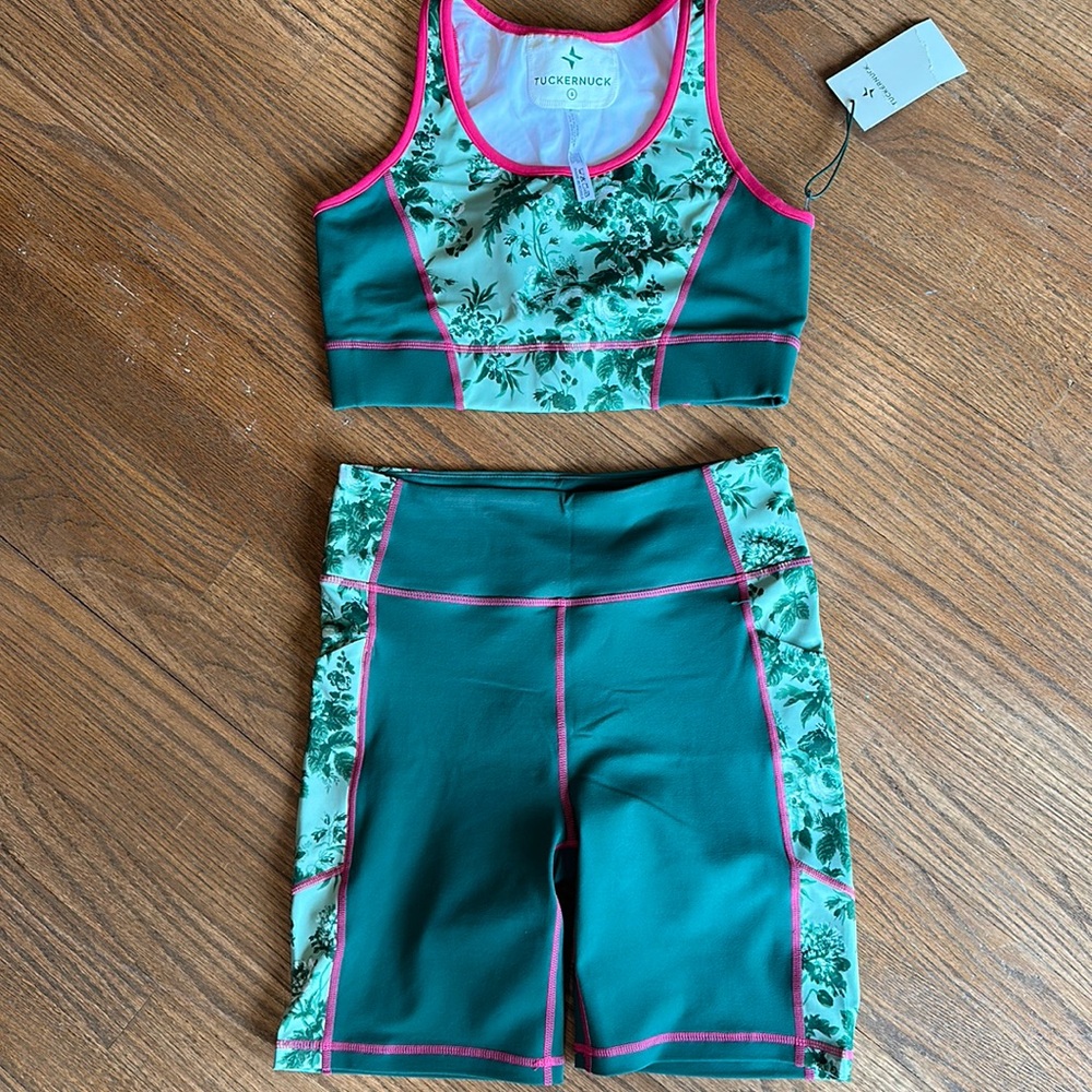NWOT Tuckernuck Set Bike Shorts Sports Bra